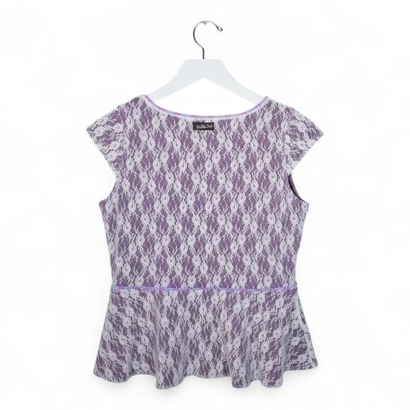 Matilda Jane Pippenger Peplum Purple Lace Top - Size Small - Picture 5 of 6